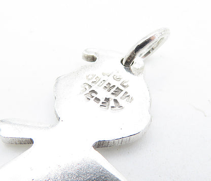 MEXICO 925 Sterling Silver  Vintage Shiny Minimalist Child Pendant  PT3594