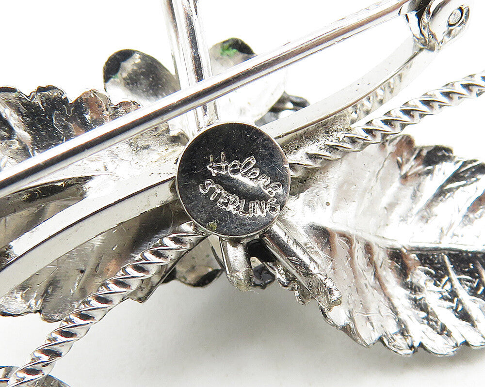 HELEN'S 925 Sterling Silver  Vintage Sculpted Flower Swirl Brooch Pin  BP4300