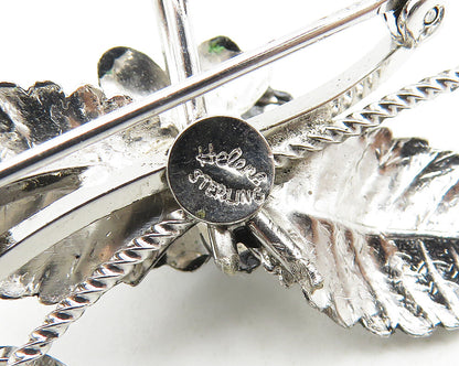 HELEN'S 925 Sterling Silver  Vintage Sculpted Flower Swirl Brooch Pin  BP4300