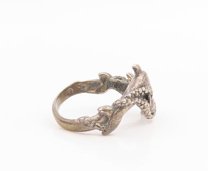 925 Sterling Silver Vintage Ring Intertwined Dolphins Motif  Sz 8.5  RG35896