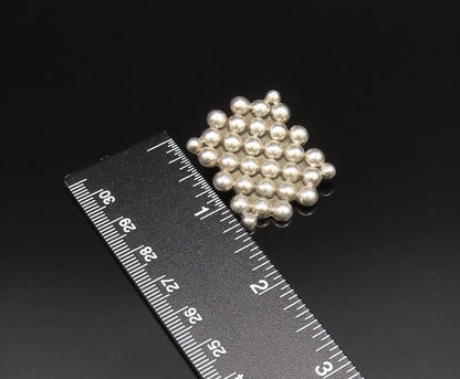 MEXICO 925 Sterling Silver Vintage Beaded Cluster Non Pierced Earrings EG12146
