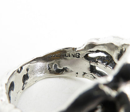 925 Sterling Silver  Vintage Tiger's Eye Sculpted Cocktail Ring Sz 10  RG4892