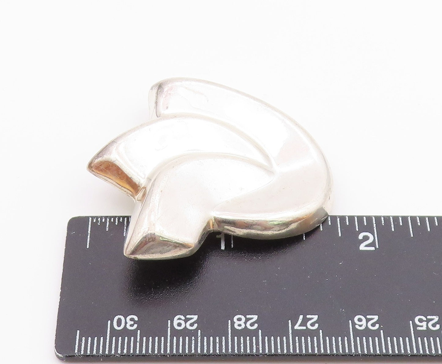 MEXICO 925 Sterling Silver  Vintage Shiny Hollow Design Brooch Pin  BP3371