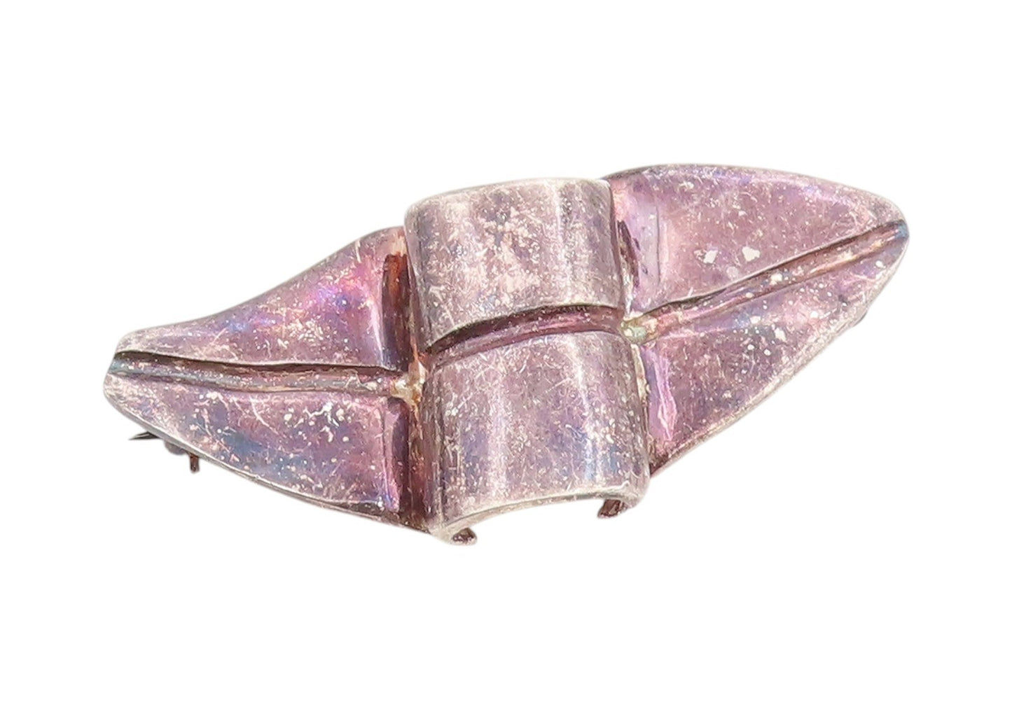 925 Sterling Silver Vintage Brooch Antique Crumbled Leaf Design  BP11735