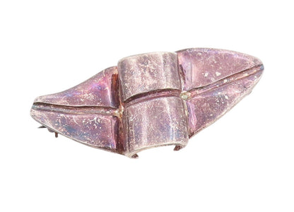 925 Sterling Silver Vintage Brooch Antique Crumbled Leaf Design  BP11735