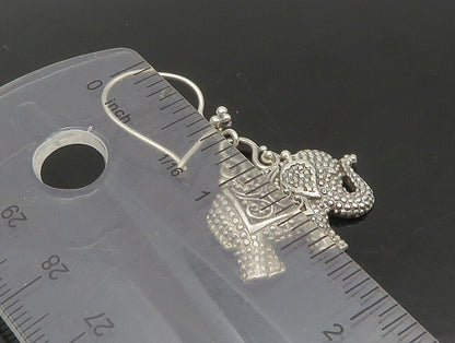 SARDA 925 Sterling Silver  Vintage Textured Elephant Dangle Earrings  EG11475