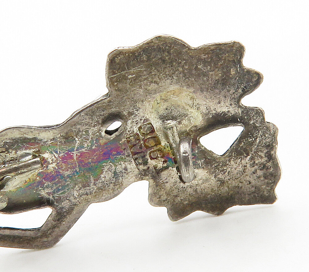 SIAM 925 Sterling Silver  Vintage Petite Oxidized Dancer Brooch Pin  BP6233