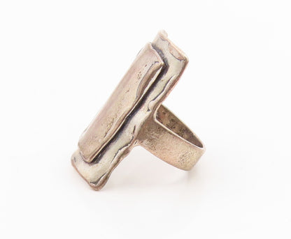 925 Sterling Silver Vintage Ring LIRM ISRAEL Bold Geometric Band  Sz 7  RG35893
