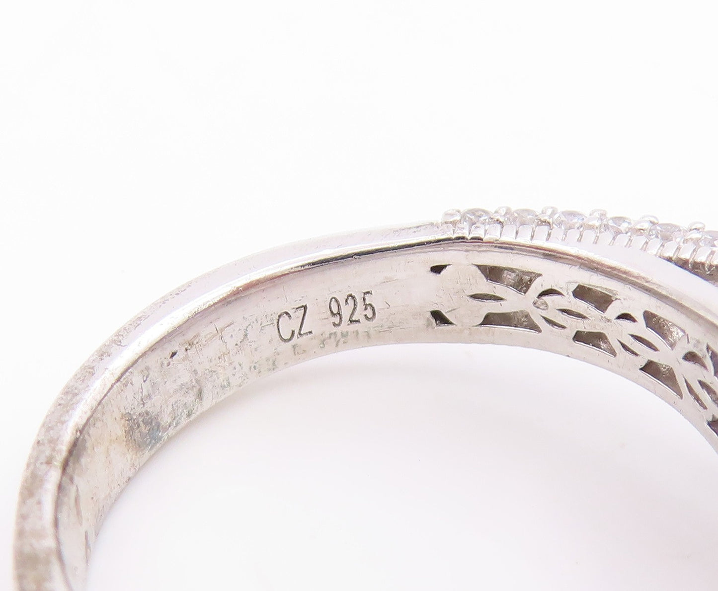 925 Sterling Silver Vintage Ring VANNA K Tanzanite & CZ Band  Sz 6  RG35531