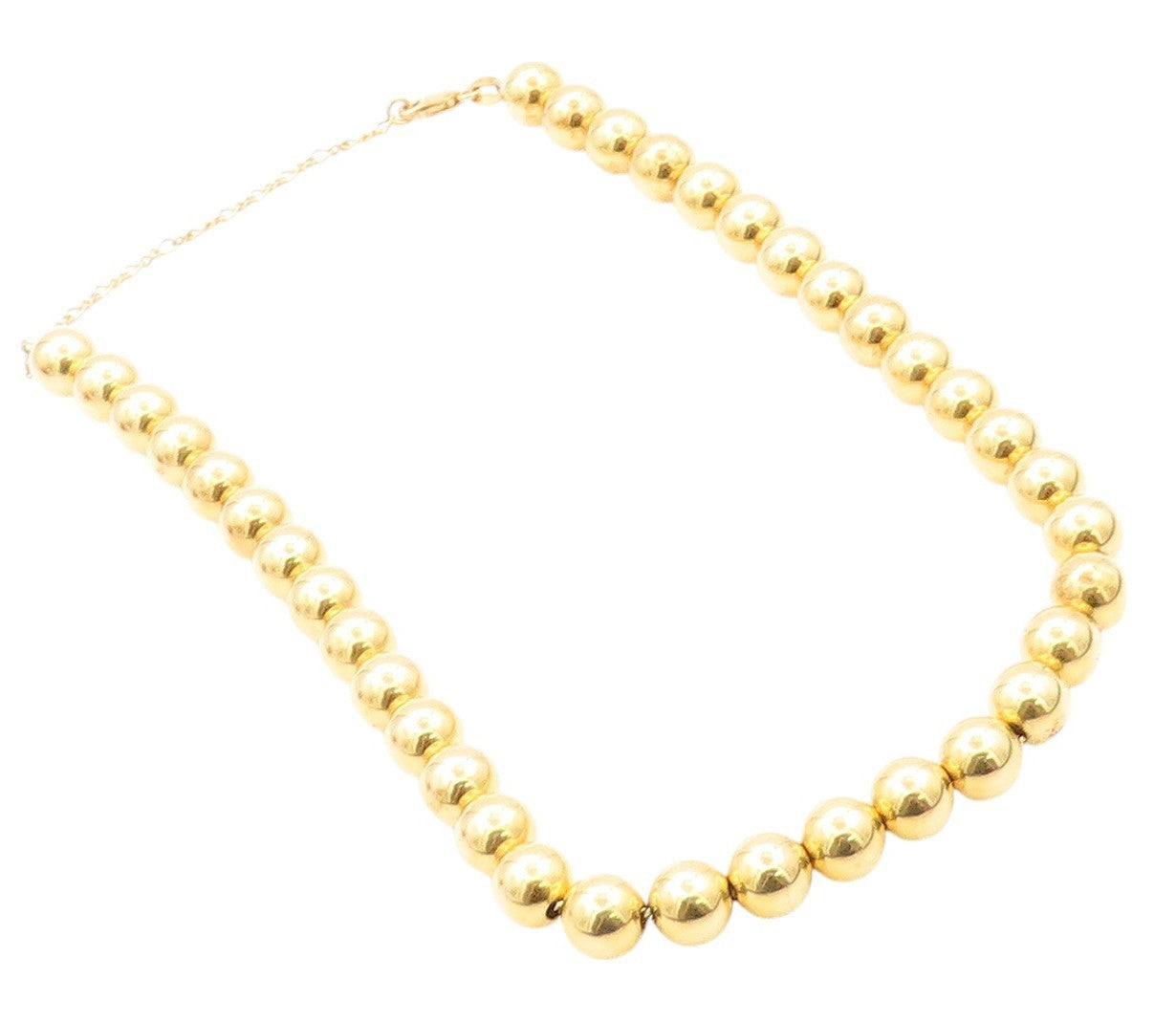 925 Sterling Silver Vintage Necklace Gold Plated Bead Chain NE4547