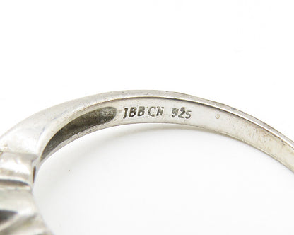 925 Sterling Silver  Cubic Zirconia Solitaire With Accents Ring Sz 8  RG10247