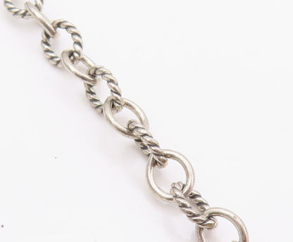 925 Sterling Silver Vintage Necklace CAROLYN POLLACK Swirly Designer Cut  NE4504