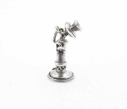 BEAU 925 Sterling Silver  Vintage Old Fashioned Telephone Pendant  PT4900