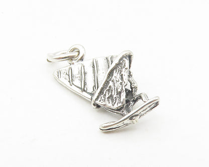 925 Sterling Silver  Vintage Petite Dark Tone Wind Surfer Pendant  PT8810