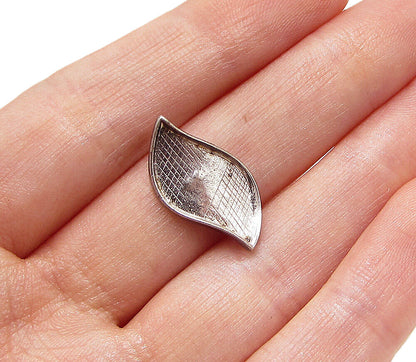 925 Sterling Silver  Vintage Etching Detail Floral Leaf Slider Pendant  PT2010