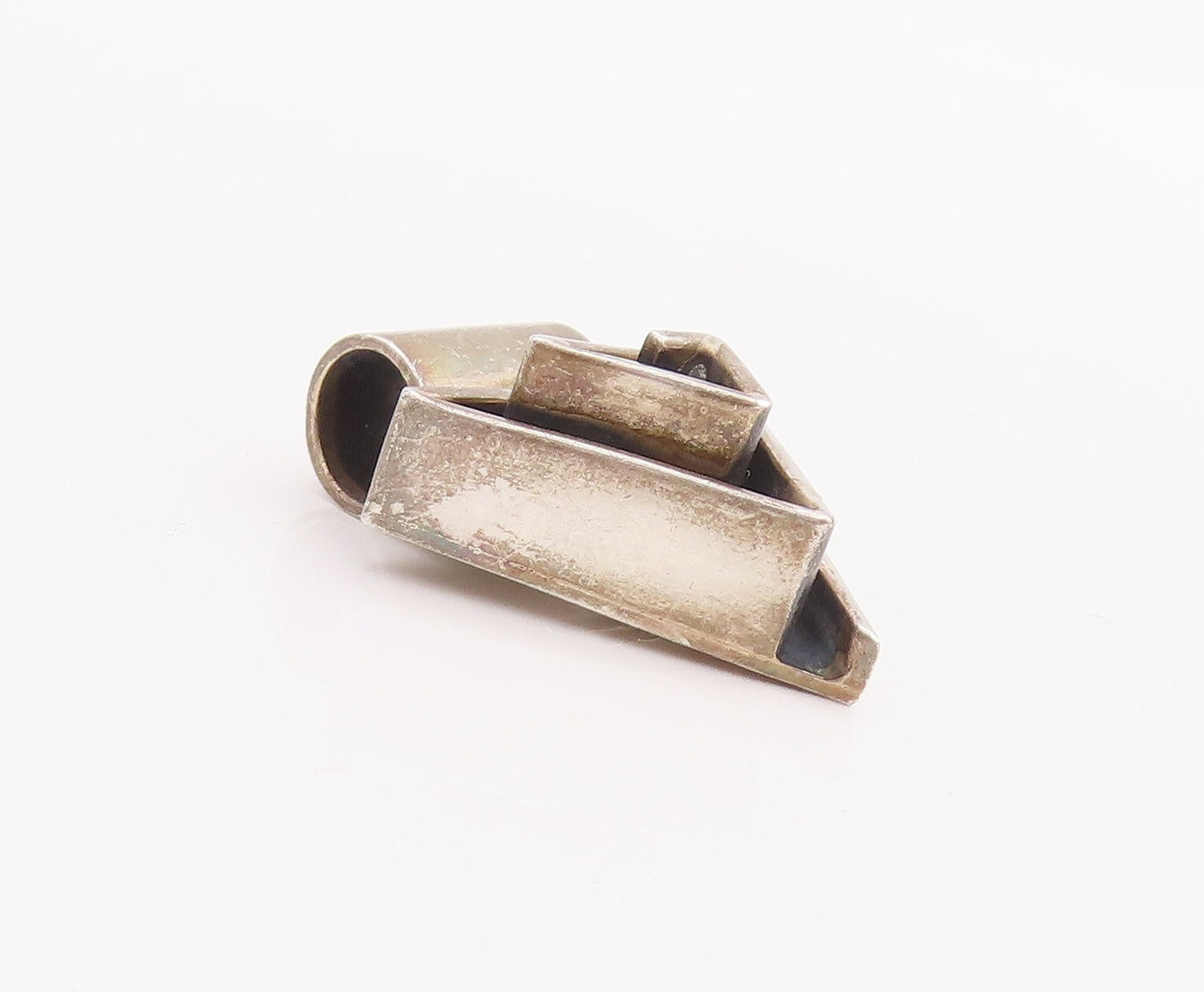 925 Sterling Silver Vintage Pendant MEXICO Designer Triangular Spiral  PT23355