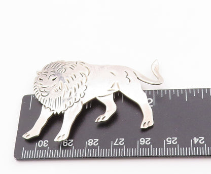 925 Sterling Silver Vintage Brooch MEXICO Etched Leo Zodiac Lion Cut Out BP11811