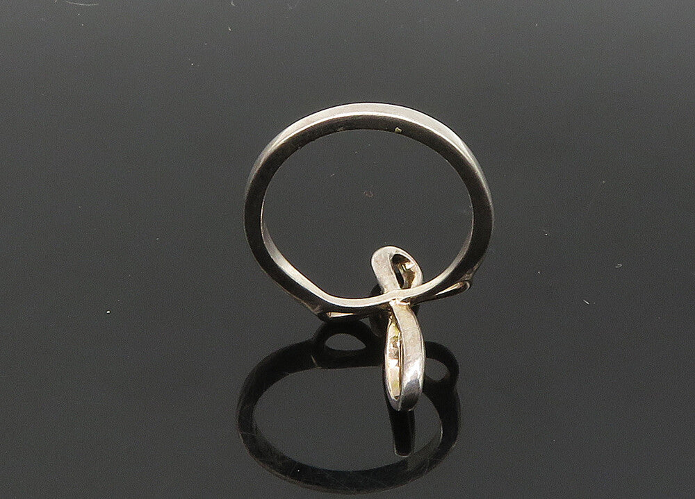 925 Sterling Silver  Vintage Religious Cross Ribbon Band Ring Sz 6  RG21360