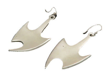 MEXICO 925 Silver  Vintage Minimalist Pointed Abstract Dangle Earrings EG11670