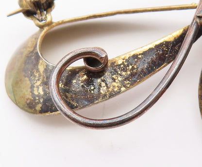 NORWAY 925 Sterling Silver  Vintage Tied Stem Boquete Brooch Pin  BP9669