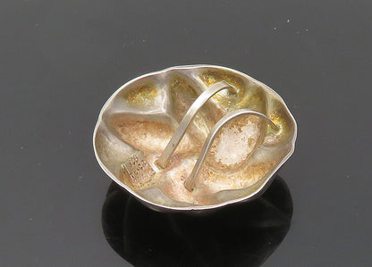 MEXICO 925 Sterling Silver  Vintage Dark Tone Floral Dome Pendant  PT16164