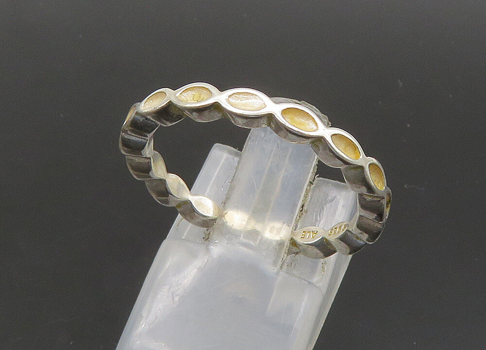 PANDORA 925 Sterling Silver  Vintage Shiny Fluted Band Ring Sz 8.5  RG21887