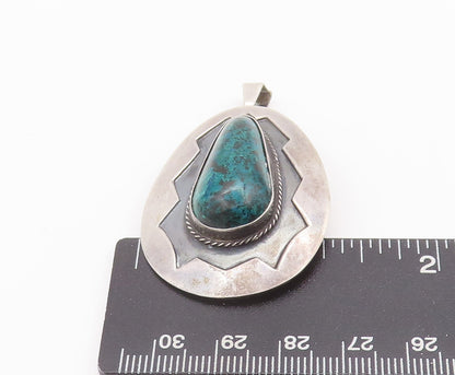 925 Sterling Silver Vintage Brooch Pin ISRAEL Turquoise Halo Rope Etched BP10684