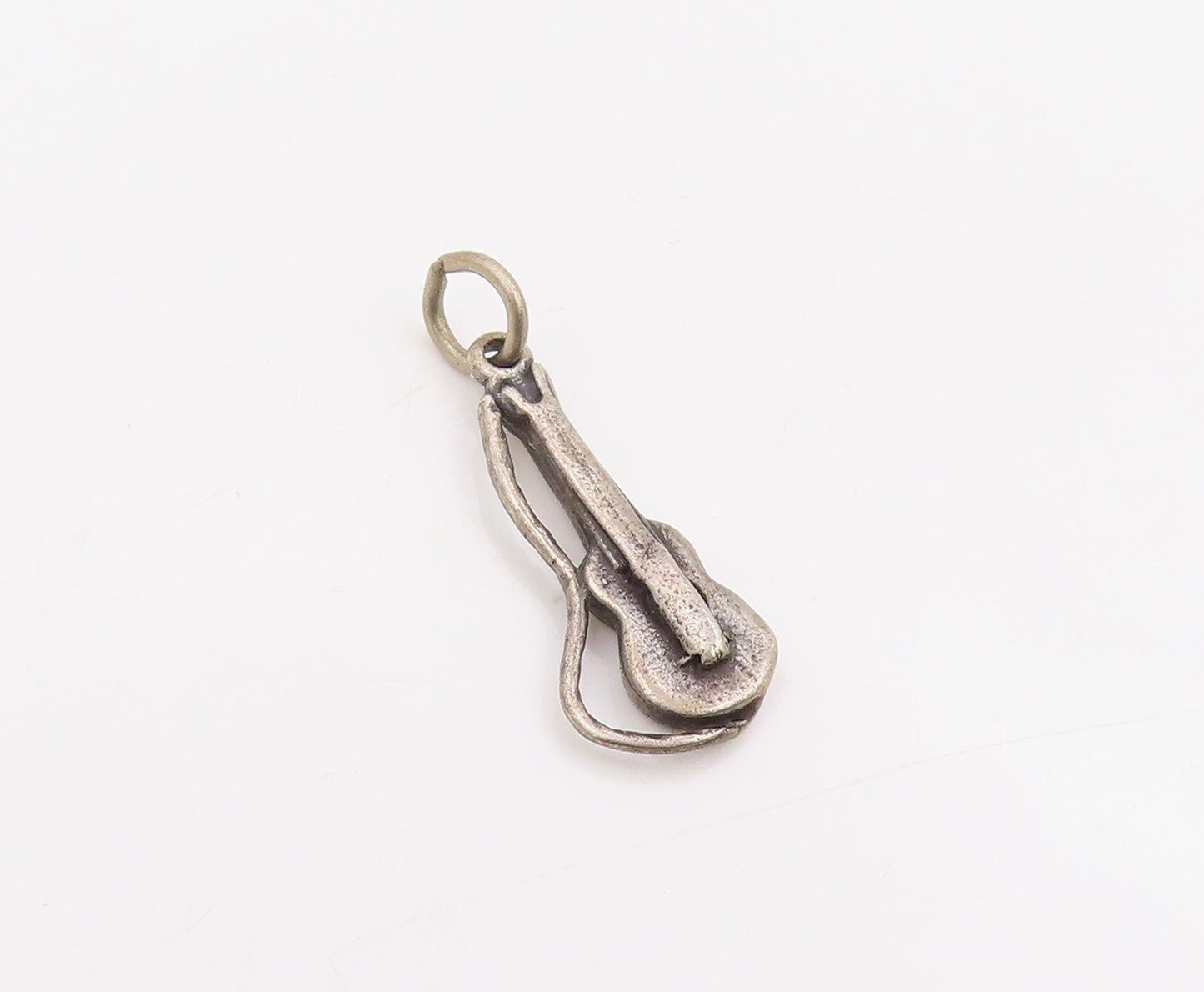 925 Sterling Silver Vintage Pendant 3D Miniature Musical Guitar Charm  PT25412