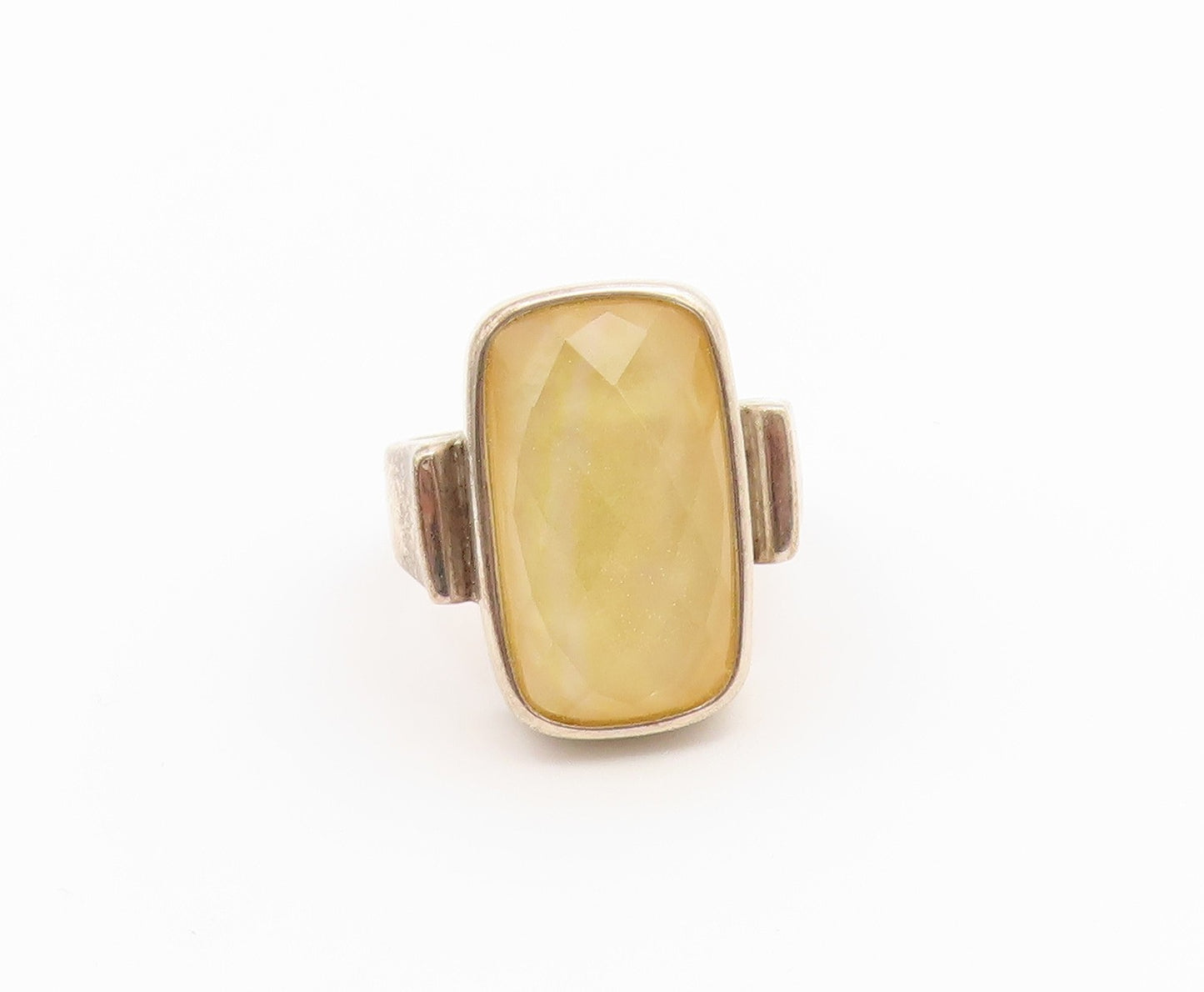 925 Sterling Silver Vintage Ring WHITNEY KELLY Mother Of Pearl  Sz 8  RG36861