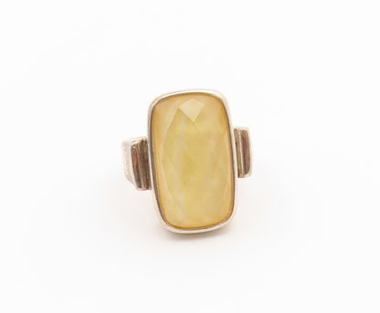 925 Sterling Silver Vintage Ring WHITNEY KELLY Mother Of Pearl  Sz 8  RG36861