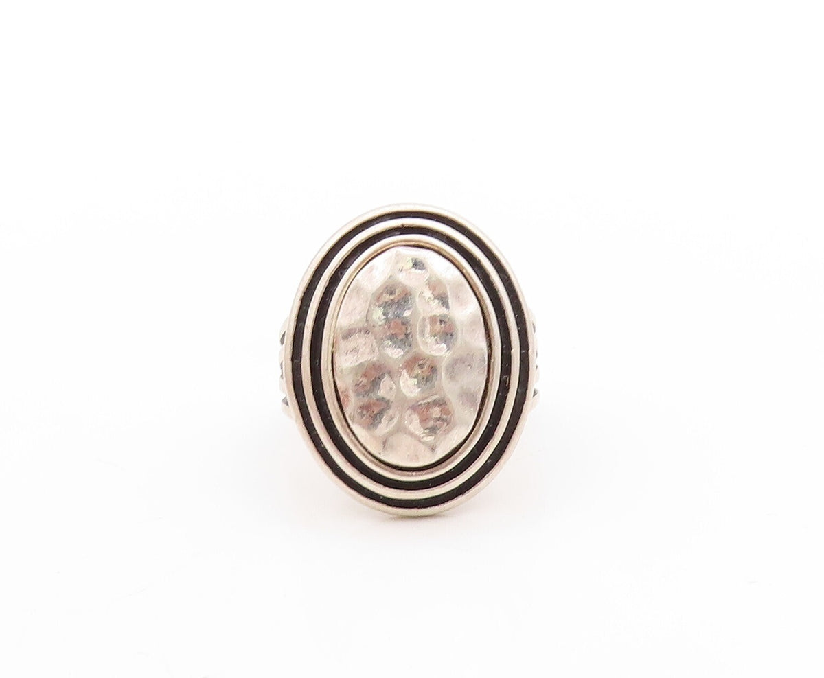 925 Sterling Silver Vintage Ring Designer Framed Brutalist Design Sz 10  RG31455