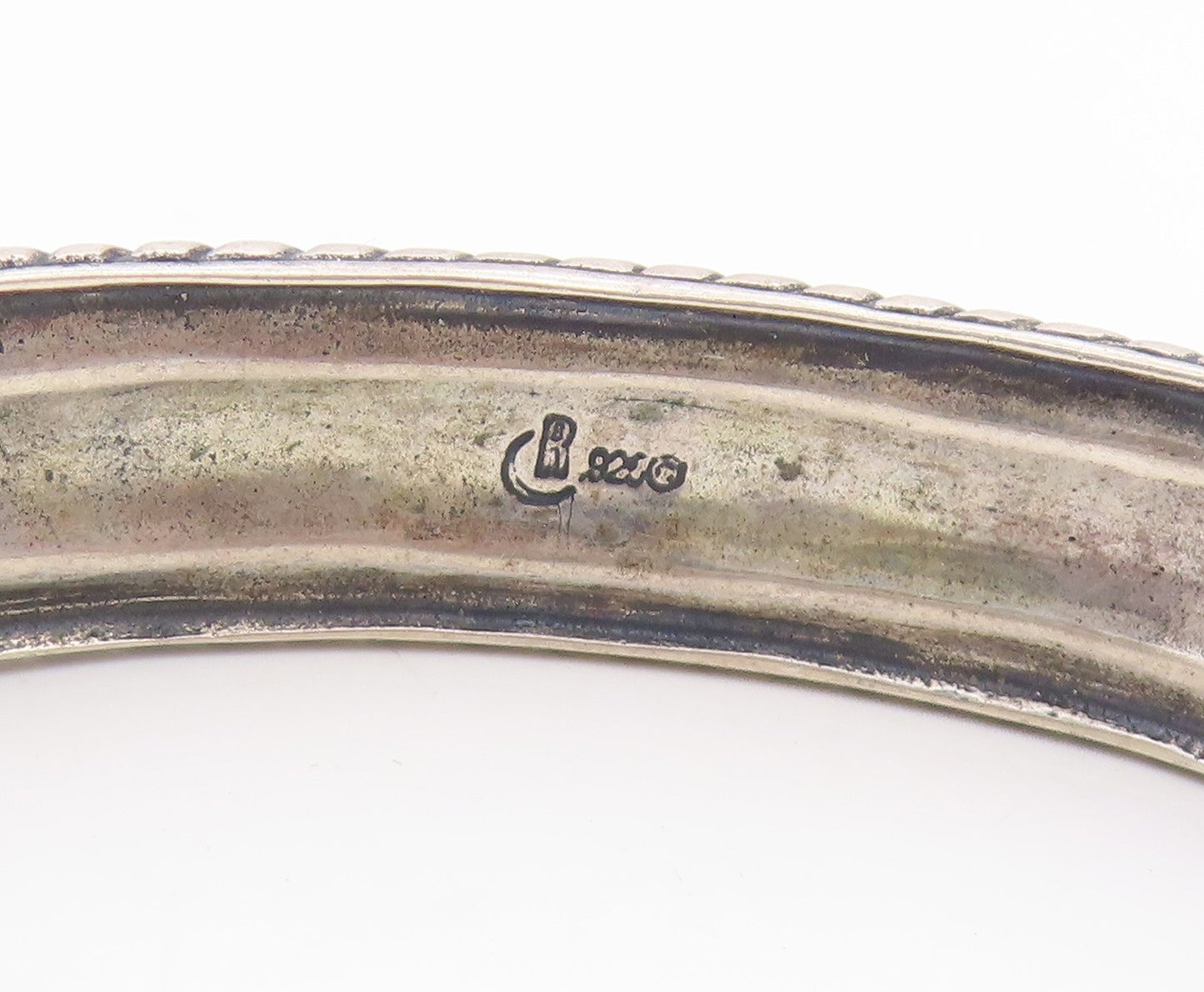 925 Sterling Silver Vintage Bracelet CAROLYN POLLACK Rope & Scrolls Cuff BT11764