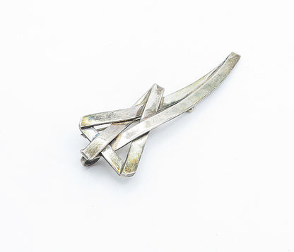 MEXICO 925 Sterling Silver  Vintage Shiny Modernist Design Brooch Pin  BP2400