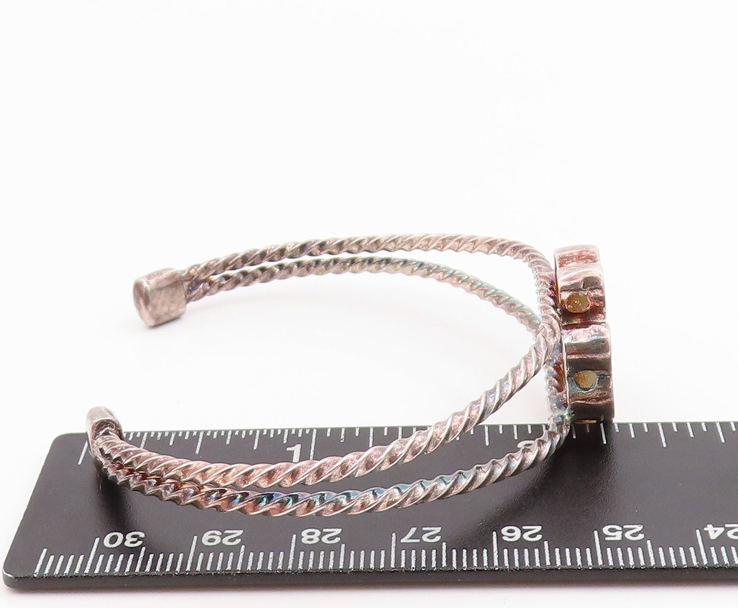 925 Sterling Silver Vintage Bracelet Designer CZ Inlay Flower Cuff  BT11015