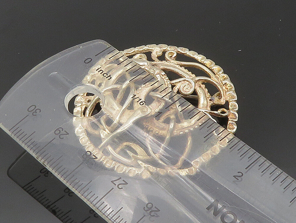 CARL BRUMBERG HANSEN 925 Silver  Vintage Knotted Animal Brooch Pin  BP9379