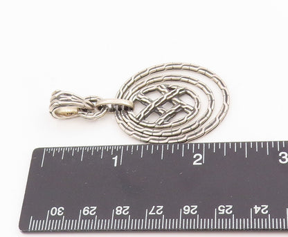 925 Sterling Silver Vintage Pendant Modernist Intricate Celtic Knot  PT25518