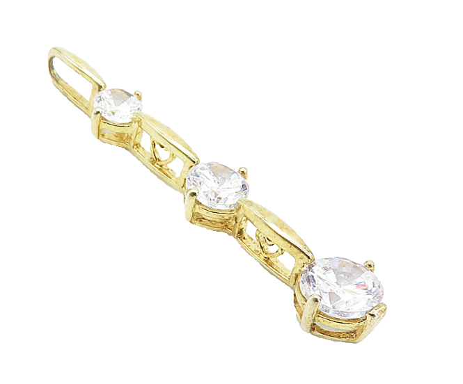 ROSS SIMON 925 Sterling Silver  Cubic Zirconia Gold Plated Pendant  PT6371