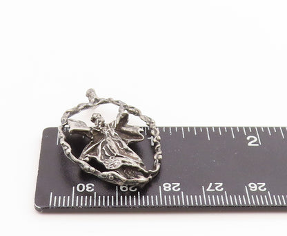 925 Sterling Silver Vintage Pendant Moses Holding The 10 Commandments  PT26169