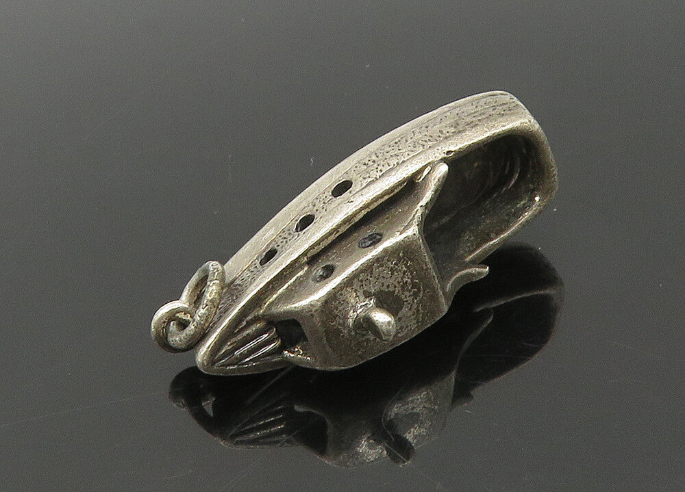 925 Sterling Silver  Vintage Dark Tone Tug Boat Motif Pendant  PT16919
