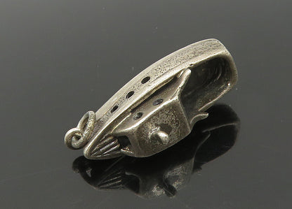 925 Sterling Silver  Vintage Dark Tone Tug Boat Motif Pendant  PT16919