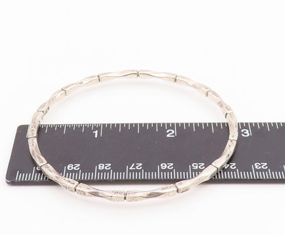 MEXICO 925 Silver  Vintage Shiny Diamond Cut Detail Bangle Bracelet  BT9044