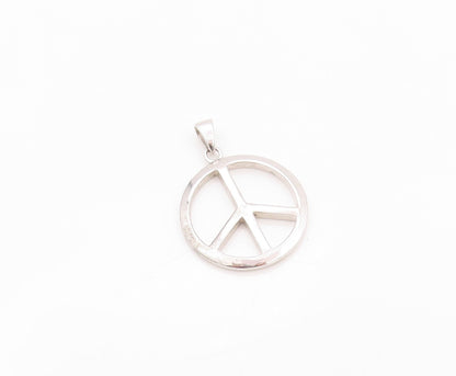 925 Sterling Silver Vintage Pendant Minimalist Peace Cutout Charm  PT24020