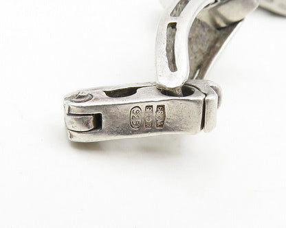 925 Sterling Silver  Vintage Enamel Striped Pattern Chain Bracelet  BT7861