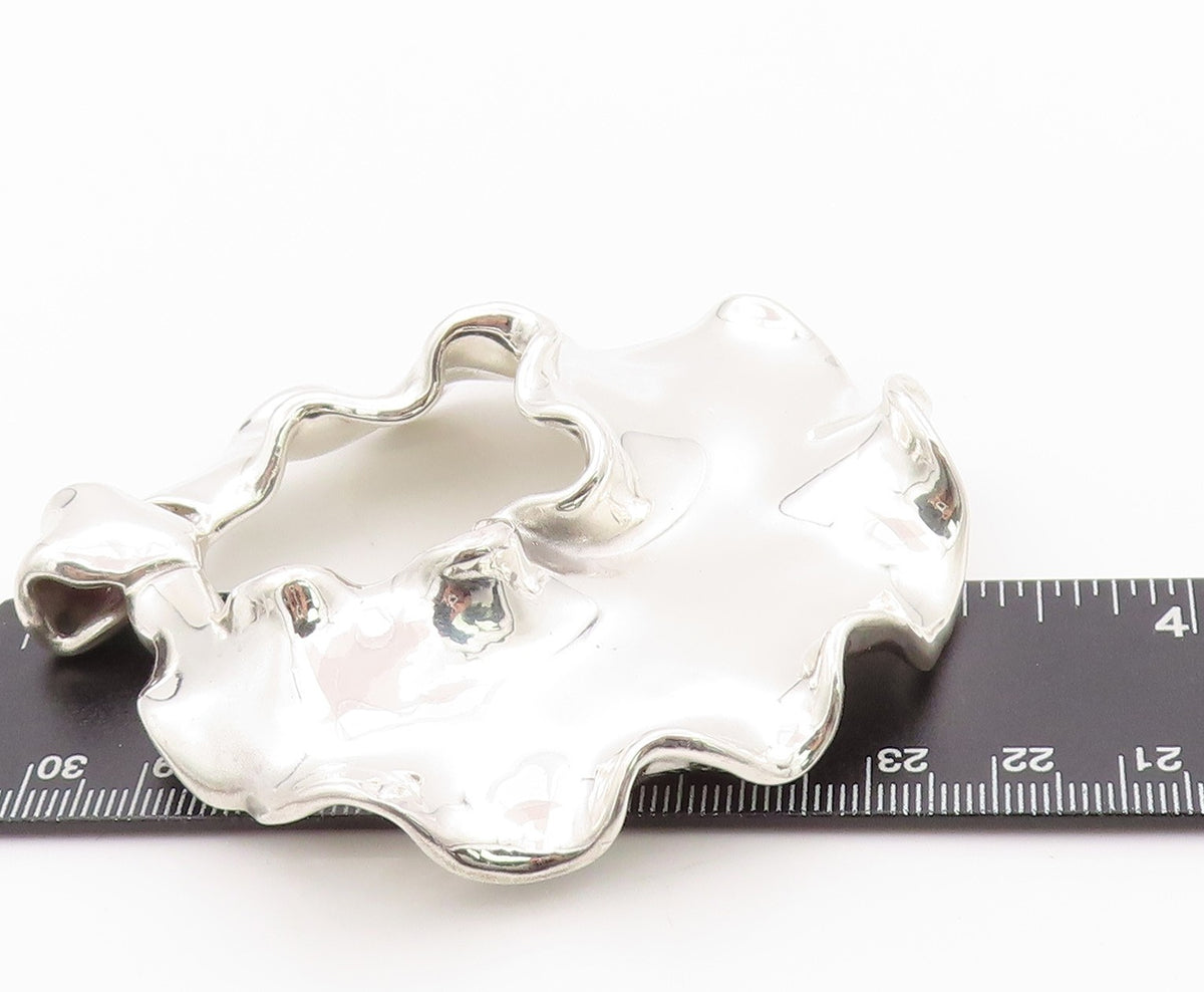 925 Sterling Silver Vintage Pendant ISRAEL Large Brutalist Cutout  PT24033