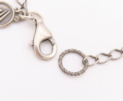 925 Sterling Silver Vintage Necklace SILPADA Etched Circular Chanie Glass NE4237