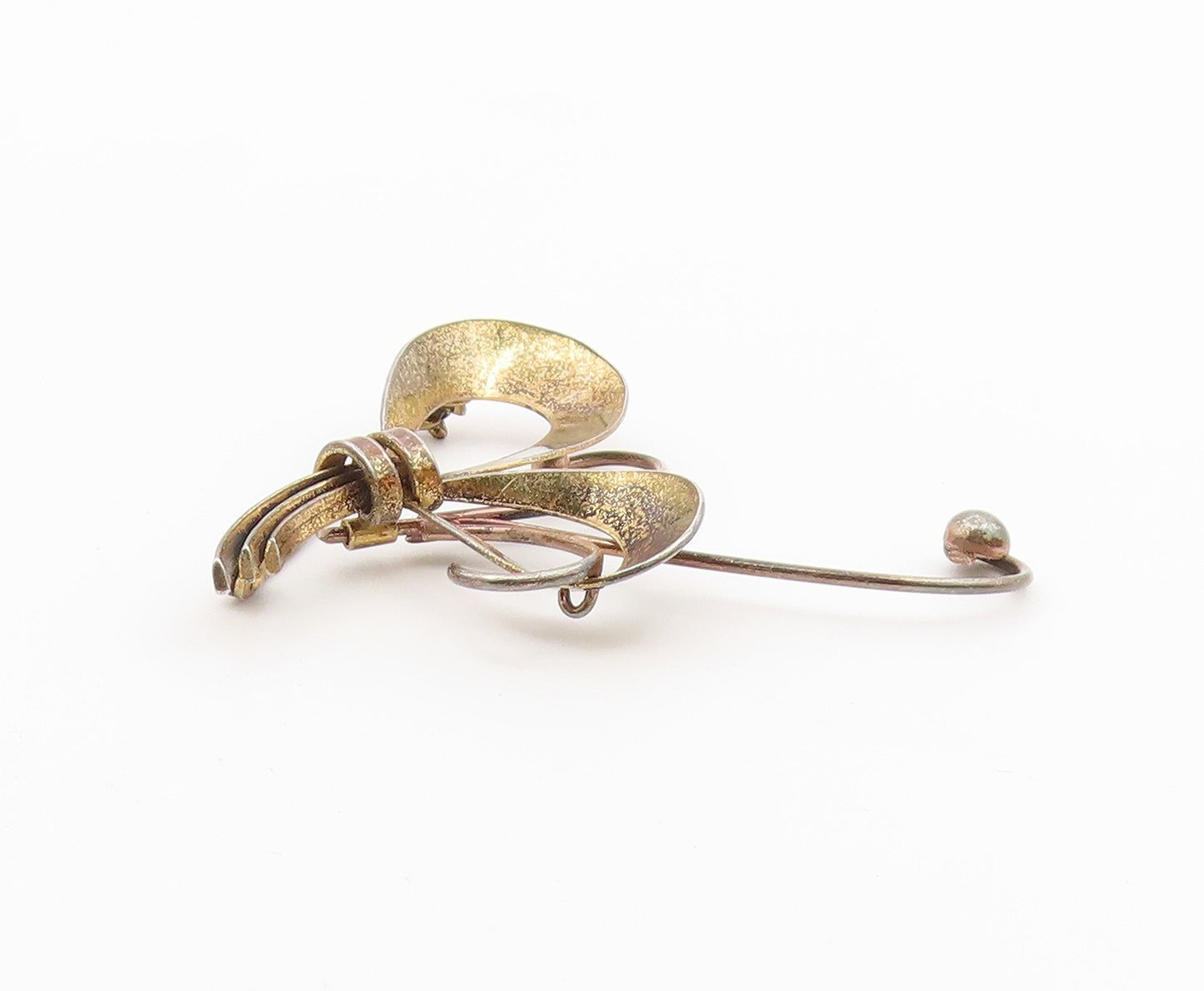 NORWAY 925 Sterling Silver  Vintage Tied Stem Boquete Brooch Pin  BP9669