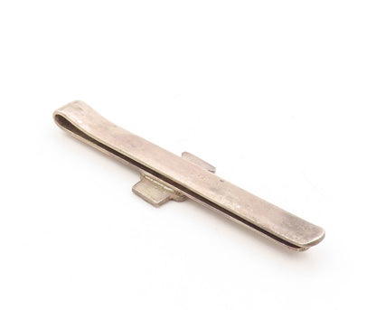 925 Sterling Silver Vintage Tie Clip Dark Tone Carved Trible Man  TR3836