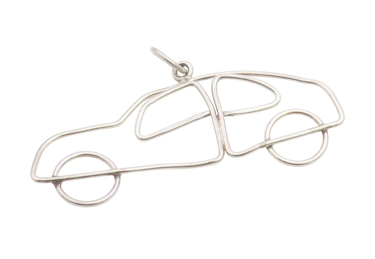 925 Sterling Silver Vintage Pendant ALWAND VAHAN Classic Wireframe Car  PT25853