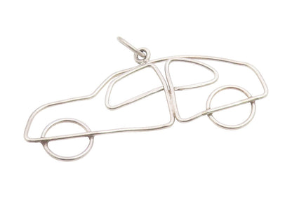 925 Sterling Silver Vintage Pendant ALWAND VAHAN Classic Wireframe Car  PT25853