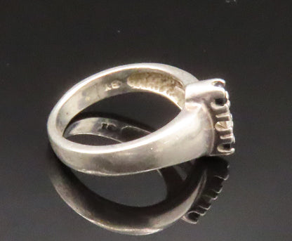 925 Silver  Vintage Spinel & Cubic Zirconia Split Shank Ring Sz 5  RG25208